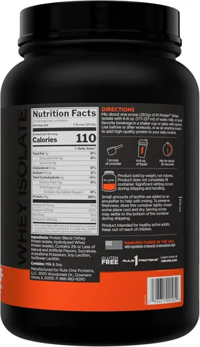 Vista 2 de Rule 1 Proteins R1 Protein Whey Isolate, crema de plátano, 23 porciones