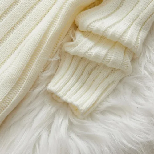 Vista 4 de PATPAT Baby Pullover Turtleneck Knitted Sweater Long Sleeve Solid Color Infant Fall Winter Warm Clothes