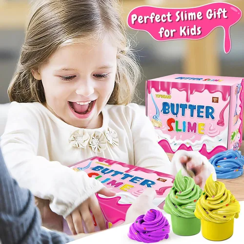Vista 6 de Paquete de 50 unidades de slime de mantequilla para niños, juguetes de limo para niños y niñas, juguete perfumado de bricolaje para recuerdos
