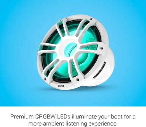Vista 6 de Garmin Fusion® Signature Series 3i Subwoofers marinos, 12" 1400 vatios CRGBW Sports White Marine Subwoofer