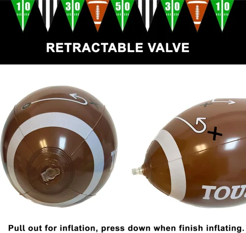 Vista 7 de GiftExpress 12 piezas de balones de fútbol americano inflables de 16" para el día del juego y como obsequio de fiesta, decoraciones de fiesta