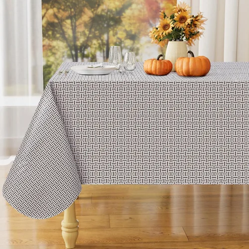 Vista 17 de misaya Mantel rectangular de vinilo impermeable, mantel lavable con reverso de franela, mantel de plástico para cena, picnic, interior y exterior