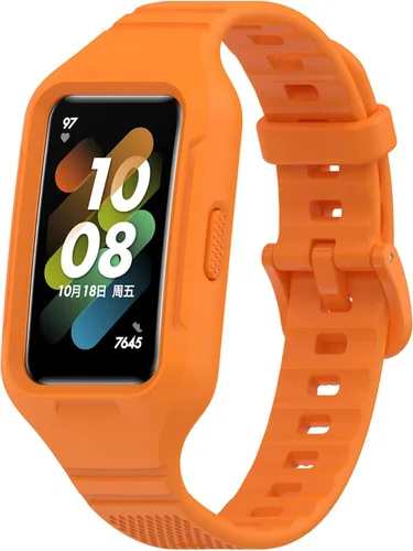Vista 2 de Compatible con Huawei Band 7 Band con funda, correa de repuesto deportiva suave de color lindo con cubierta protectora para Huawei Band 7/Band 7
