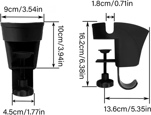 Vista 3 de Desk Organizers Clamp On Headphone Hook Cup Holder and Pen Stand Container for Efficient Workspaces Accessory