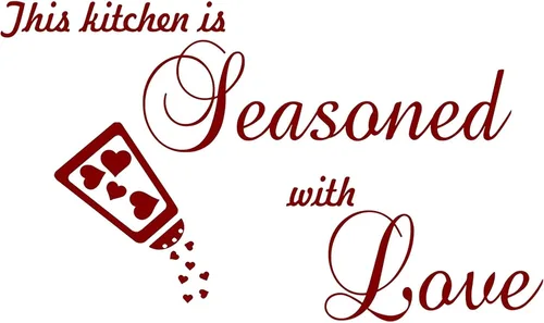 Vista 6 de VWAQ This Kitchen is Seasoned with Love - Adhesivo decorativo para pared, diseño de refranes de vinilo para comedor