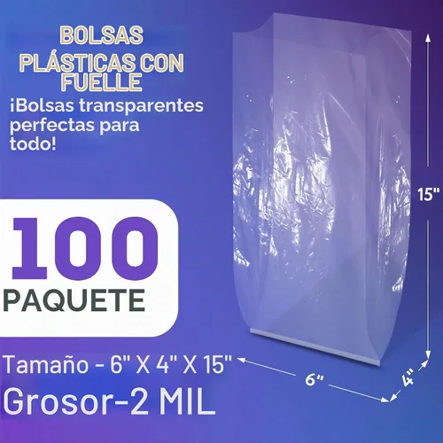 Vista 2 de APQ - Bolsas de polietileno con fuelle Transparente