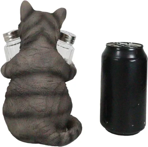 Vista 7 de Ebros Gift Gatito felino peludo de cristal para salero y pimentero, figura de 8.25 pulgadas de alto, loco para gatos, gatito, decoración de mascotas