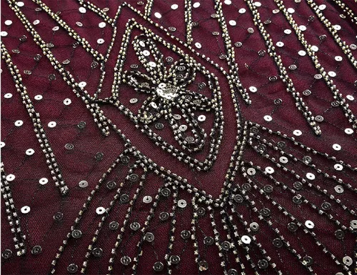 Vista 6 de Vestido Flapper del Gran Gatsby de los años 20, estilo vintage de los años 20, vestido de noche de sirena con lentejuelas, fiesta formal con guantes