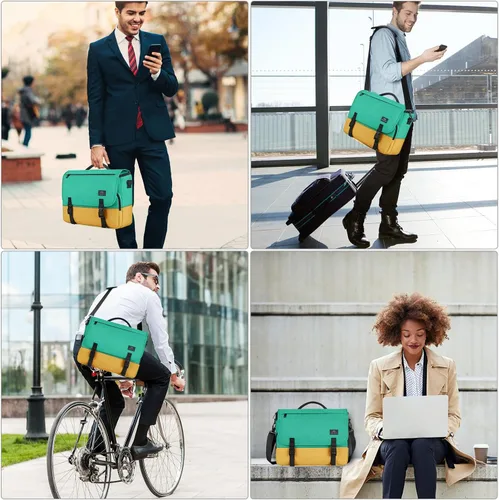 Vista 32 de MATEIN Bolsa tipo mensajero para hombres, mochila escolar para adolescentes, ligera de 17.3 pulgadas, maletín para laptop grande, bolsa cruzada