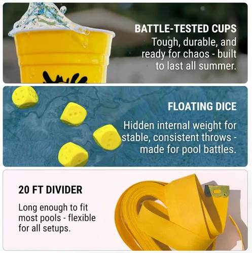 Vista 8 de Juego de billar competitivo para adultos, 2 a 4 jugadores, juego de dados flotantes de gran tamaño con tazas y divisor de 20 pies, juego de fiesta