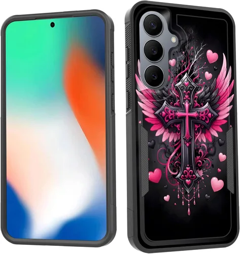 Vista 116 de Funda para Galaxy S26 FE, doble capa, protección contra caídas de grado militar de 10 pies, antideslizante, resistente a prueba de golpes, para Cruz