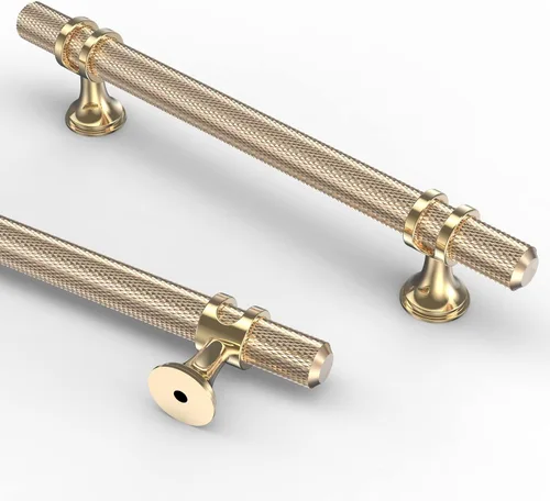 Vista 23 de Asidrama - Paquete de 10 manijas para gabinete de cocina de 3 pulgadas (76mm) de color negro mate y bronce champán, tiradores para gabinete