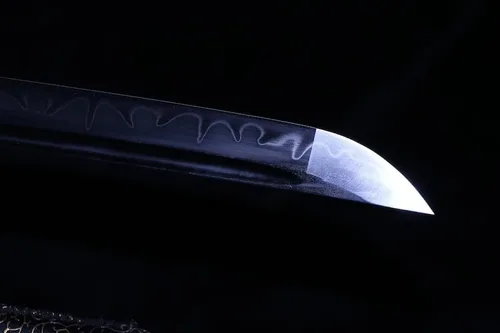 Vista 7 de SHZBZB Katana - Espada samurái hecha a mano, 41 pulgadas, arcilla de acero T10, templada, espada samurái de espiga completa