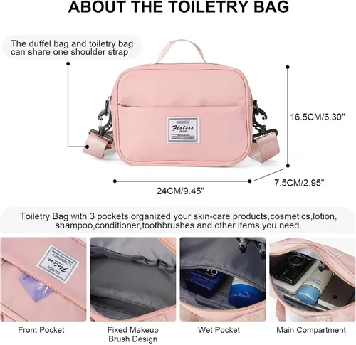 Vista 4 de Bolsa de viaje para gimnasio, bolsa de hombro para fin de semana para mujer