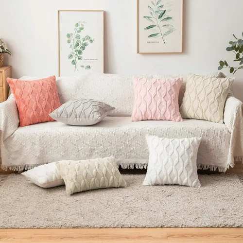 Vista 5 de MIULEE juego de 2 fundas de almohada de lana sintética, bordadas, para sillón, sofá, dormitorio, auto, fundas decorativas