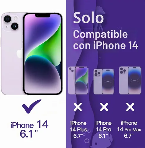 Vista 2 de JETech Funda ondulada para iPhone 14, color morado