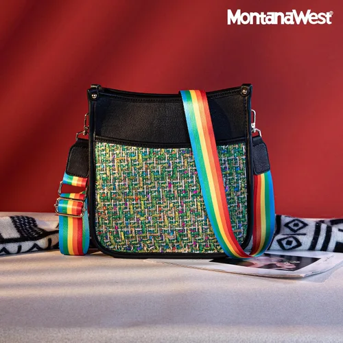 Vista 6 de Montana West Bolsos cruzados para mujer, bolsos de hombro tipo cubo