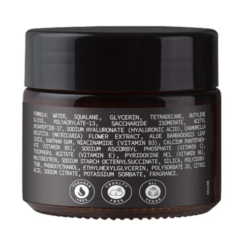 Vista 3 de Hidratante facial vegano con ácido hialurónico, aloe vera y niacinamida 2 onzas Sin crueldad, sin parabenos, ingredientes naturales Crema