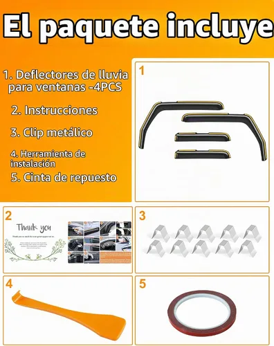 Vista 9 de Viseras de ventana en canal Protectores de lluvia para Jeep Wrangler JK