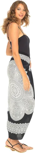 Vista 5 de SHU-SHI Pareo para traje de baño de playa para mujer con clip de coco