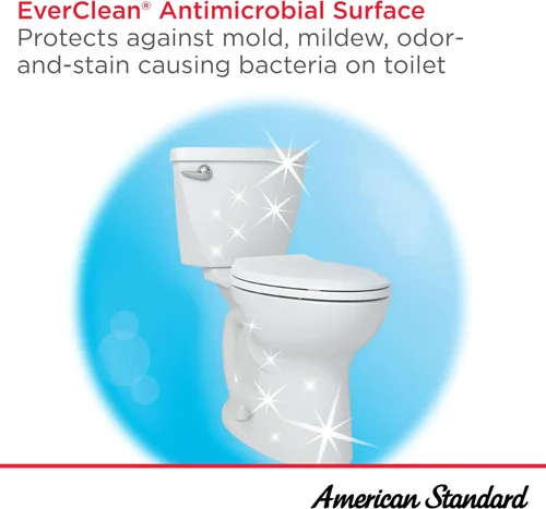 Vista 8 de American Standard 612AA001.020 Compact Cadet 3, inodoro de una pieza con asiento de cierre lento y anillo de cera, parte delantera alargada, Blanco