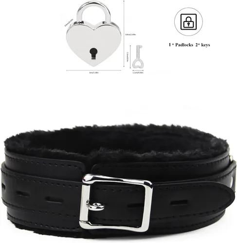 Vista 2 de NouAn Gargantilla de cuero de la PU para las mujeres con cerradura Tamaño ajustable del collar