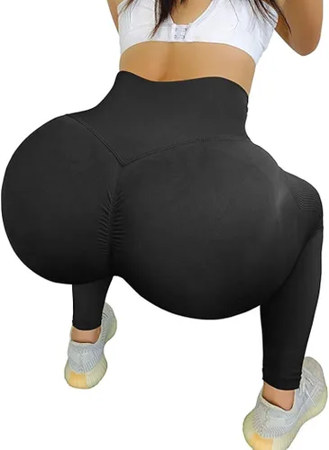Vista 3 de Suuksess - Calzas para mujeres con levantamiento de glúteos sin costuras, pantalones de entrenamiento de yoga con cintura alta.