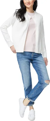Vista 2 de Nautica Cárdigan acanalado con capas abiertas para mujer