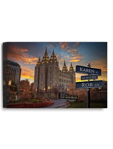 Vista 122 de IPIC - Personalized Framed Canvas with Custom Street Sign in Boston Personalized Street Signs with Names, Custom Canvas Print, Boston Sunset