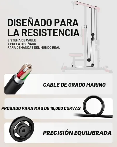 Vista 9 de LS01 Máquina de tracción LAT, máquina de cable para remo LAT con abdominales, torre LAT con accesorios de remo con cable, estaciones de polea 3 en 1