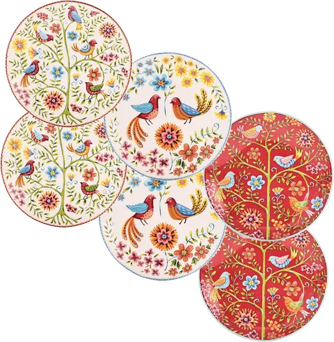 Vista 11 de Bico Blossom Symphony - Juego de 6 platos pequeños de 6 pulgadas de cerámica para aperitivos, postres, para bocadillos, ensaladas, decoración