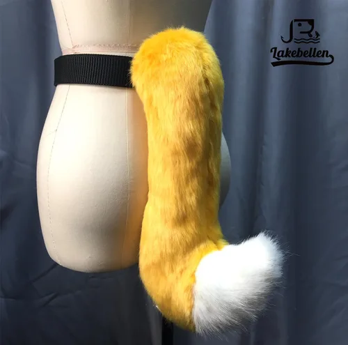 Vista 5 de Lakebellen Disfraz de gato y zorro de pelo sintético, ajustable, disfraz de anime, cosplay, fiesta de Halloween, para niños y adolescentes