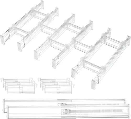 Vista 10 de Vtopmart Separadores de cajones de 2.36” con inserciones expandibles, organizador de cajones de cocina ajustable de 12.8"-22.3", separador