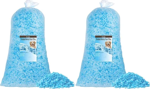 Vista 8 de DR.DUDU Espuma de relleno para puf de 2.5 libras, relleno de espuma viscoelástica de gel triturado, espuma de relleno de almohada premium suave