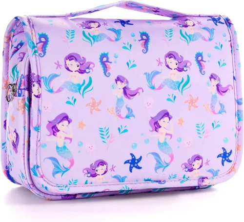 Vista 21 de Bolsa de aseo colgante de tie dye para niñas, bolsa de aseo de viaje para adolescentes, impermeable, para maquillaje y artículos de tocador, bolsa