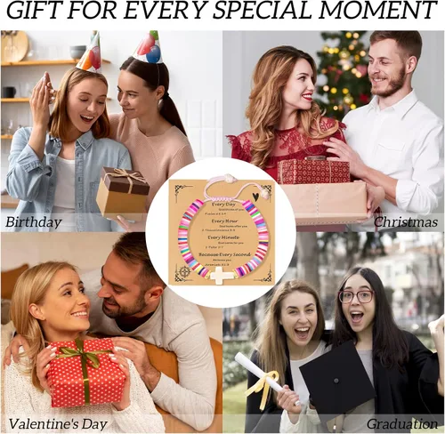 Vista 29 de Regalos navideños para niños, niñas adolescentes, mujeres, linda pulsera de cruz para niñas, regalos de Navidad cristianos para mujeres, ideas