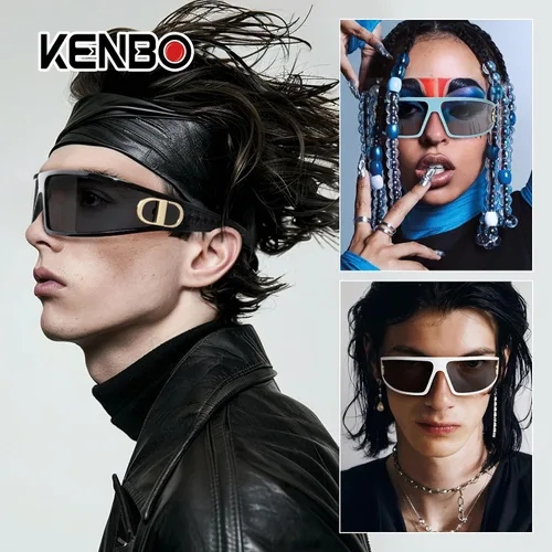 Vista 3 de KENBO Y2K Sunglasses Wrap Around Futuristic Sunglasses for Women Men Fashion Sport Shades Sun Glasses UV400