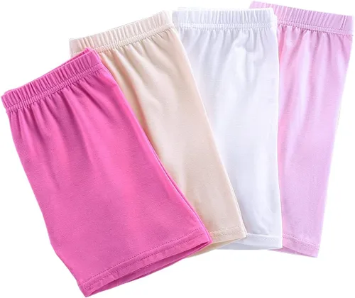 Vista 2 de CHUNG Pantalones cortos de baile para niñas pequeñas y grandes, para usar debajo del vestido, falda, uniforme escolar, 4 unidades, 2-9 años