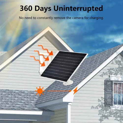 Vista 5 de Panel solar de 9 W para cámaras de seguridad, impermeable IP65 con soporte de 360° y cable de 9.8 pies, alimentación solar de 5 V para cámaras