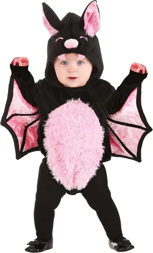 Vista 3 de Disfraz infantil de murciélago de vampiro rosa