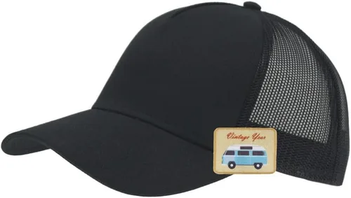 Vista 27 de The Vintage Year Gorra de béisbol ajustable de los deportes del camionero de la malla estructurada del algodón liso Negro