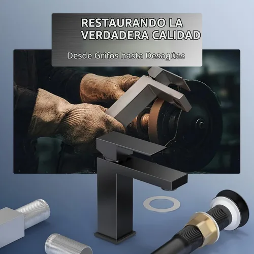 Vista 2 de KES Grifo de Baño Negro de un Solo Agujero, Grifo de Lavabo de Acero Inoxidable con Una Manija, Mate Negro Certificado cUPC, L3156ALFF12-BK