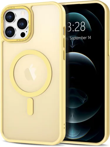 Vista 151 de Anuck - Funda magnética para iPhone 11 compatible con MagSafe, carcasa trasera mate translúcida dura, borde de TPU, delgada, resistente a impactos