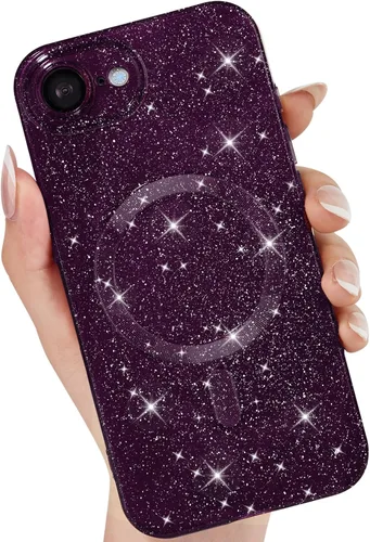 Vista 95 de LoeoeL Funda para iPhone 12 con Purpurina Compatible con Magsafe, Femenina Linda Brillante Magnética Mag Safe Bonita Funda para Teléfono