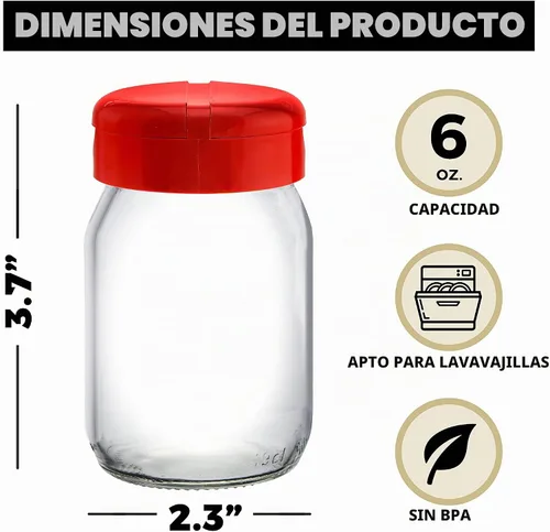 Vista 2 de Tarro de especias para sal y pimienta/queso parmesano/condimento, con tapa de doble solapa perforada y parte superior de vertido, coctelera