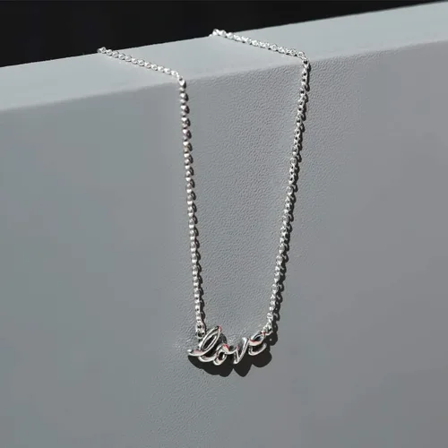 Vista 4 de Boma Collar de amor de plata de ley, 16 pulgadas, Metal