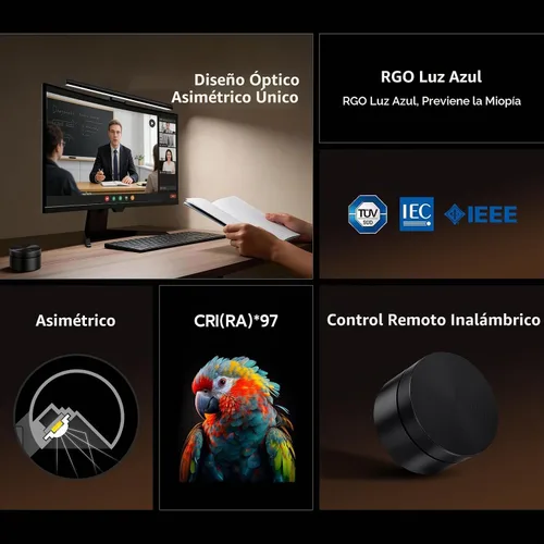 Vista 9 de LYMAX Barra de luz para monitor, lámpara USB para computadora para cuidado de los ojos, barra de luz de pantalla regulable, apta para todos