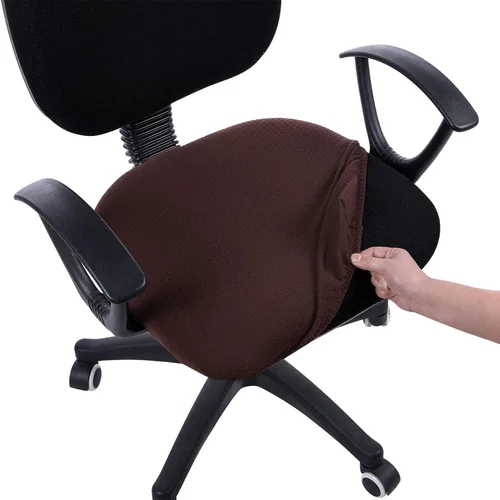 Vista 62 de Smiry Fundas de asiento de silla de computadora de oficina, de jacquard elástico, extraíbles, lavables, antipolvo, protectores de cojín para silla