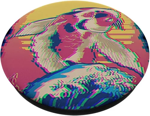 Vista 2 de Carpa japonesa Koi Fish Great Wave Off Kanagawa Vaporwave PopSockets intercambiables PopGrip