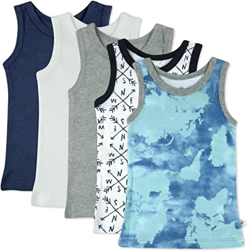 Vista 40 de HonestBaby Camisetas musculares sin mangas 100% algodón orgánico para bebés y niños pequeños, niñas
